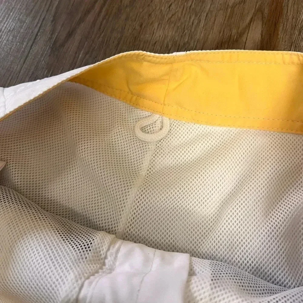 Nautica White Swim Trunks with Blue Palm Panel